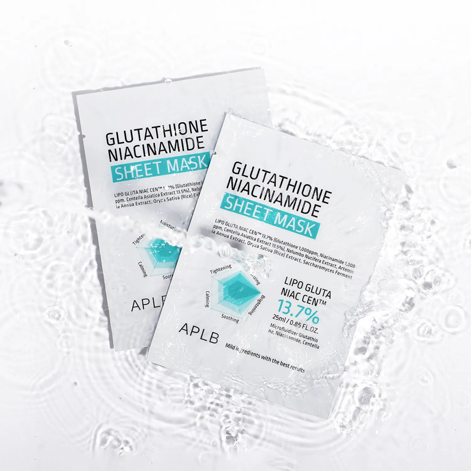 Aplb Glutathione Niacinamide Sheet Mask  قناع ورقي من الجلوتاثيون والنياسيناميد من أبلب