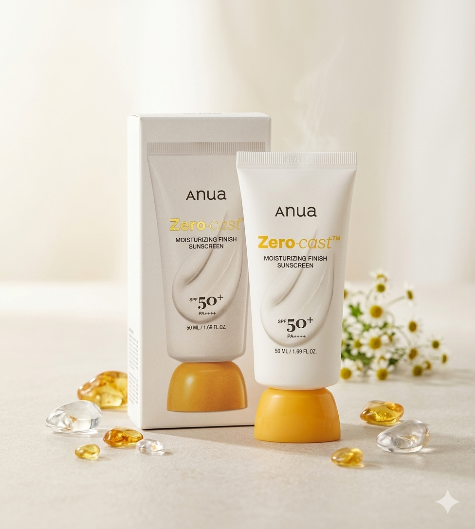 Anua Zero-cast Moisturizing Finish Sunscreen أنوا زيرو كاست واقي شمس بلمسة ترطيب