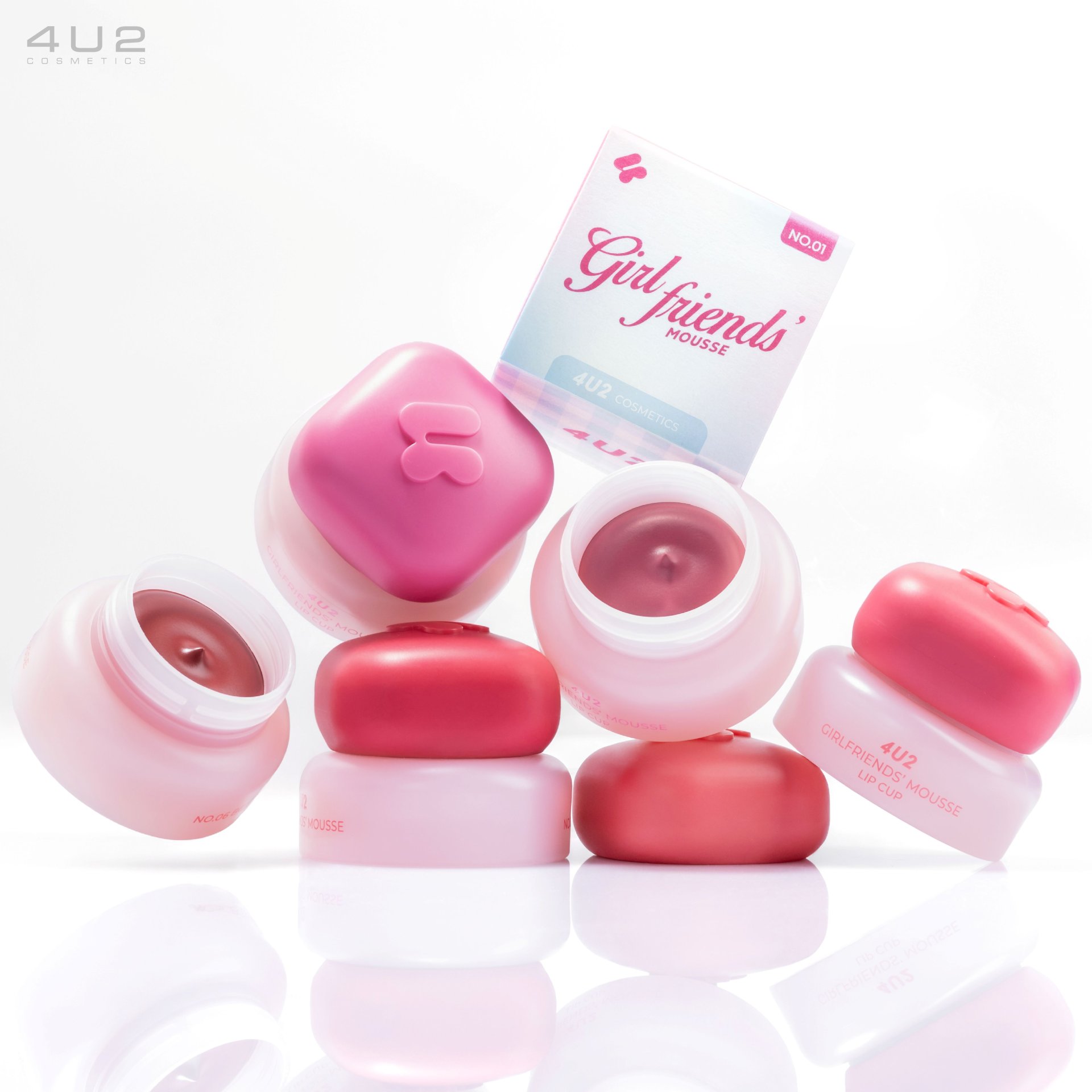 4U2 GIRLFRIENDS’ MOUSSE LIP CUP 4U2 أحمر خدود وشفاه غيرل فريندز موس ليب كب