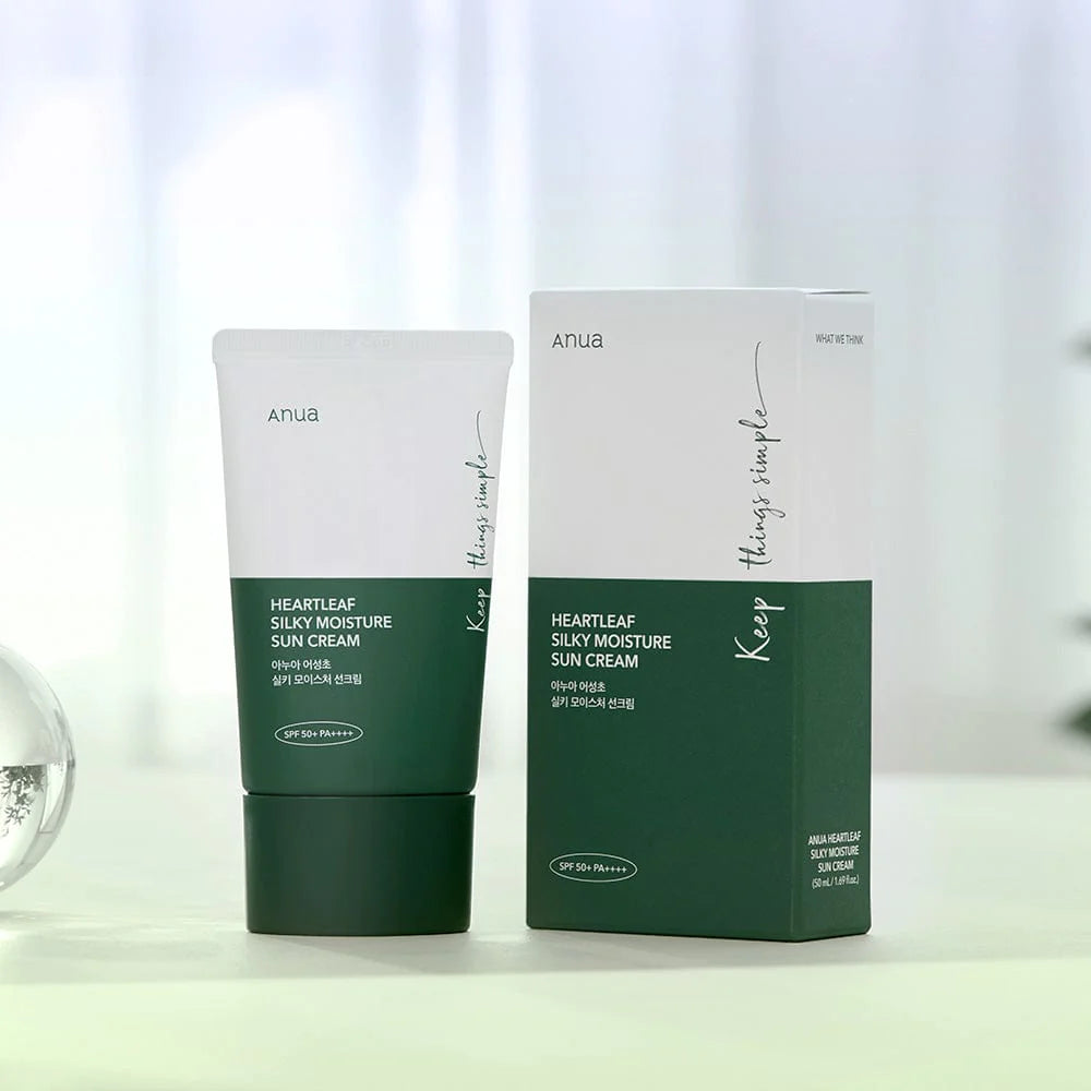 Anua Heartleaf Silky Moisture Sunscreen أنوا واقي شمسي مرطب بمستخلص نبات القلب 