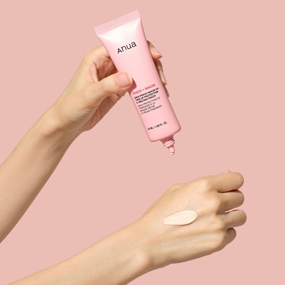 Anua Peach Niacin Uv Tone Up Protection   حماية من أشعة الشمس وتفتيح بلون موحّد من أنوا – بخلاصة الخوخ والنياسيناميد
