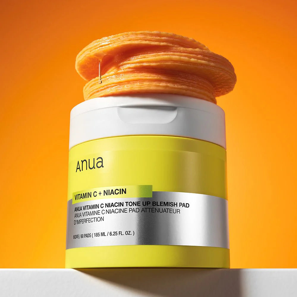  ‏Anua Vitamin C + Niacin Tone Up Blemish Pad   مناديل أنوا لتفتيح البشرة وإخفاء العيوب، تحتوي على فيتامين سي + نياسين