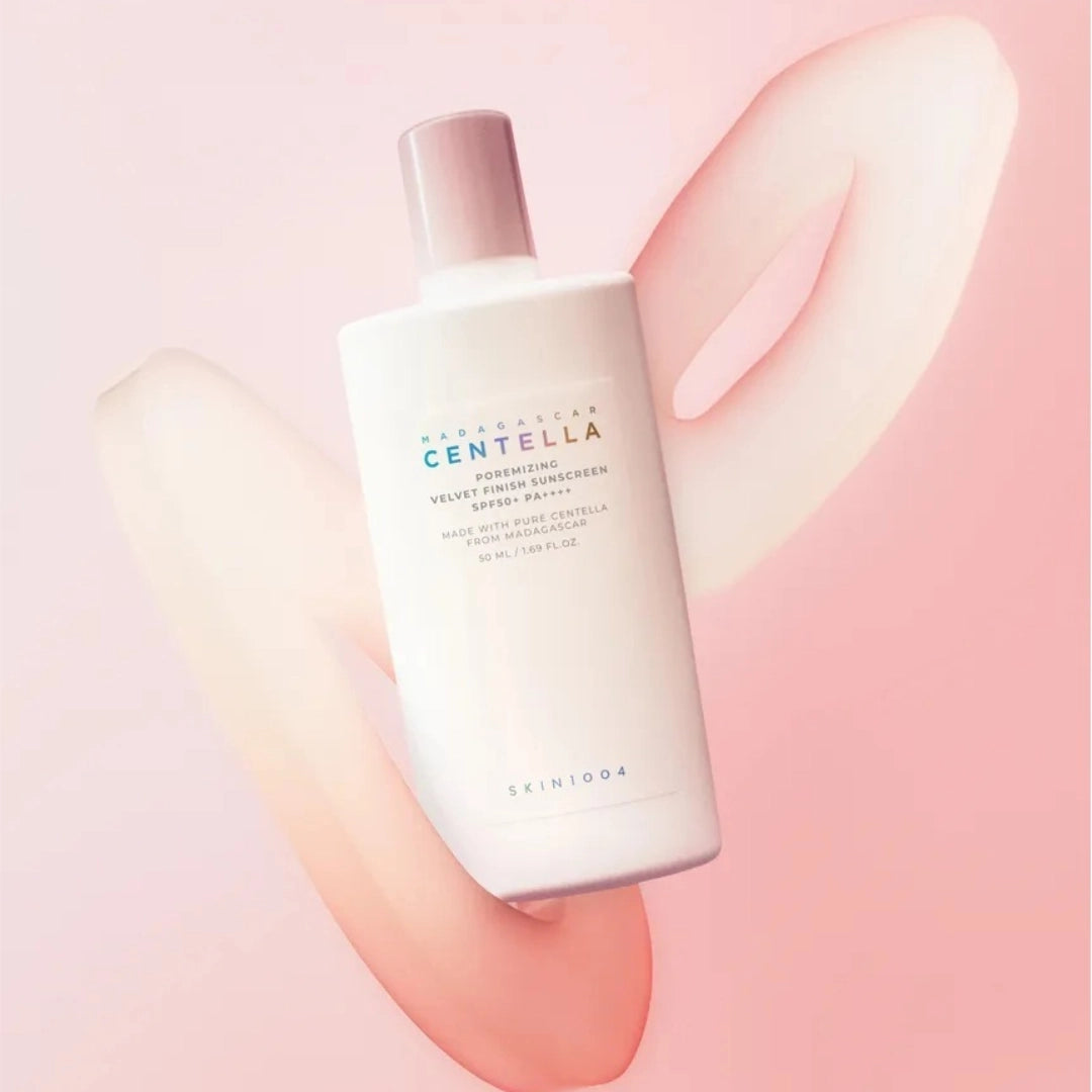 Skin1004 Madagascar Centella Poremizing Velvet Finish Sunscreen      واقي شمس سينتلا بتركيبة مخملية مصغّرة للمسام